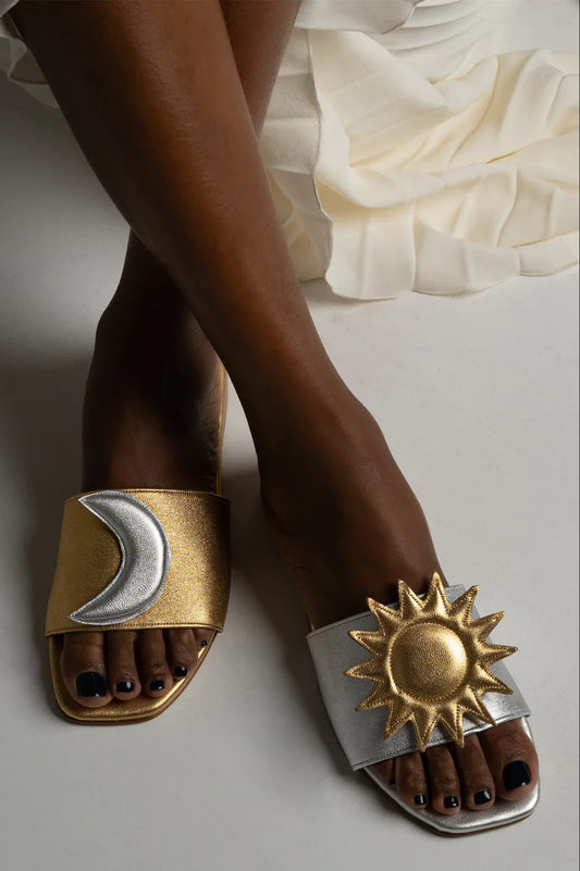 Sun and Crescent Moon Sandals