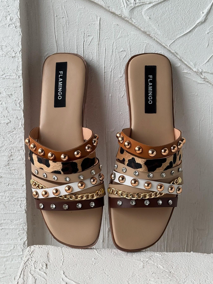 Studded Versatile Fashionable Flat Sandals