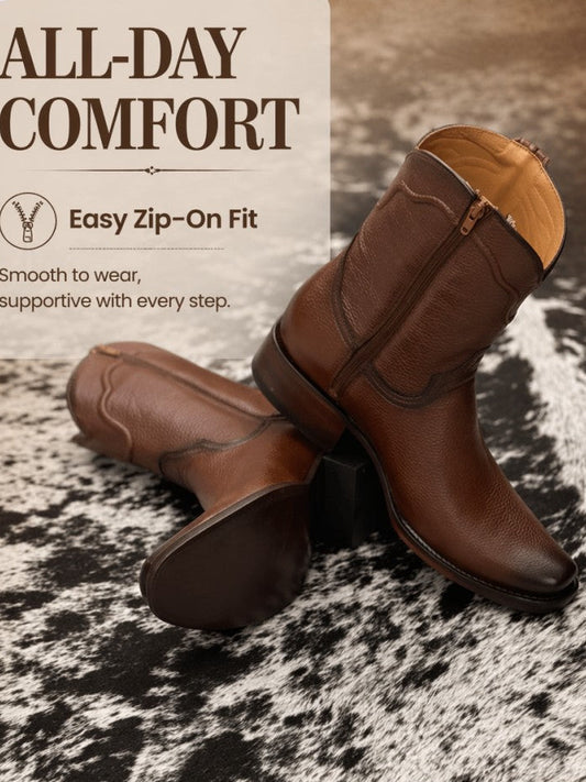 Original Deerskin  Zipper Cowboy Boots