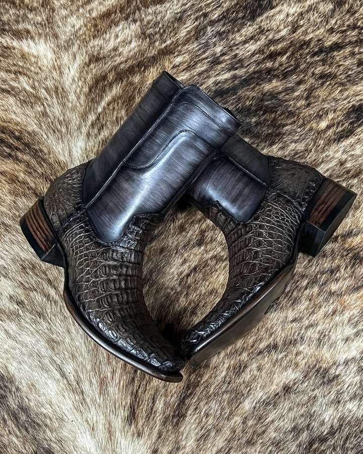 Handmade Crocodile Back Boots