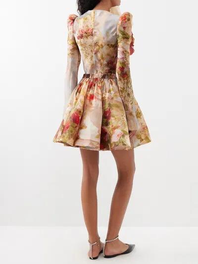 Floral-Print Crepe Dress