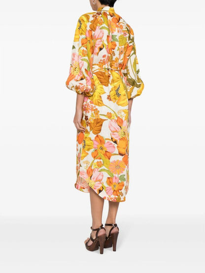 Silas Floral-Print Midi Dress