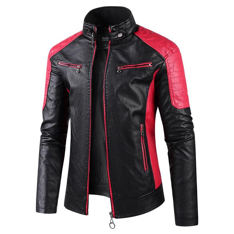 Stand Collar Rock Leather Jacket