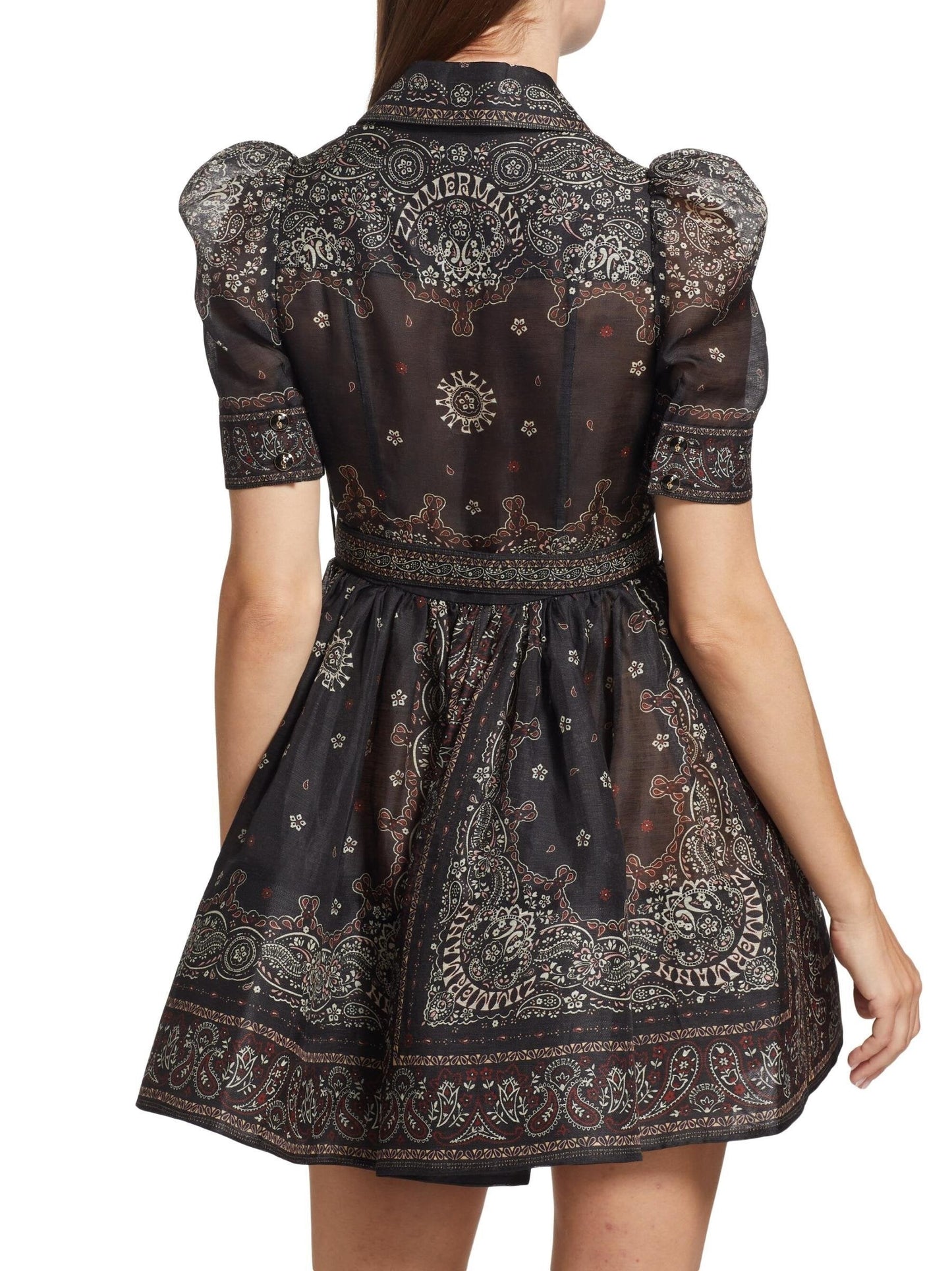 Black Paisley Shirt Dress