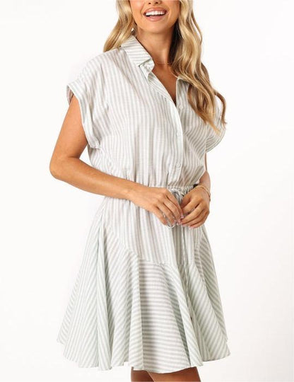 Taupe Stripe Mini Dress