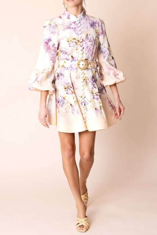 Dreamy Flora Print Mini Dress