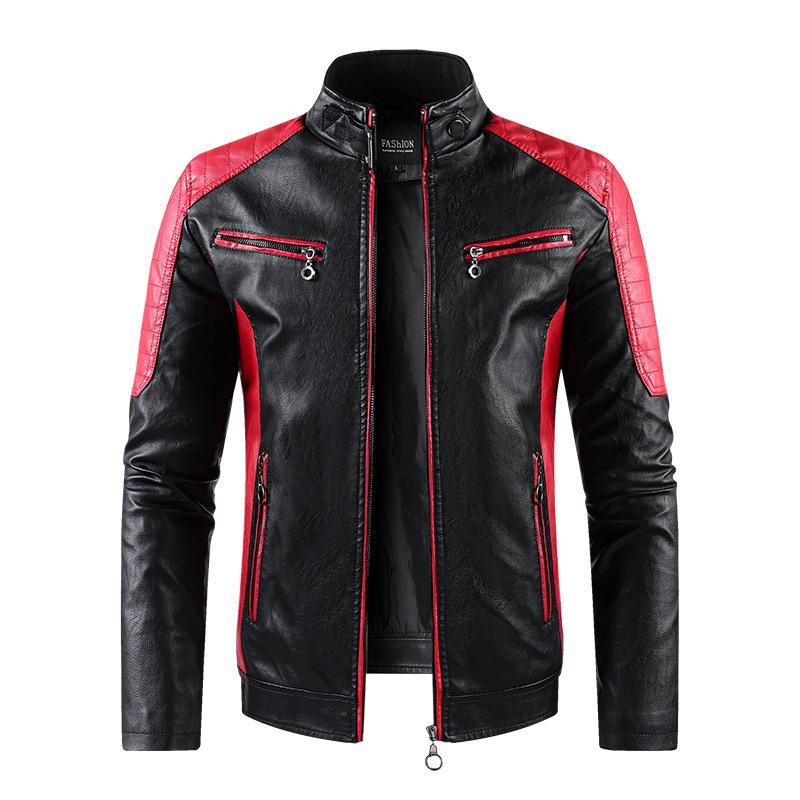 Stand Collar Rock Leather Jacket