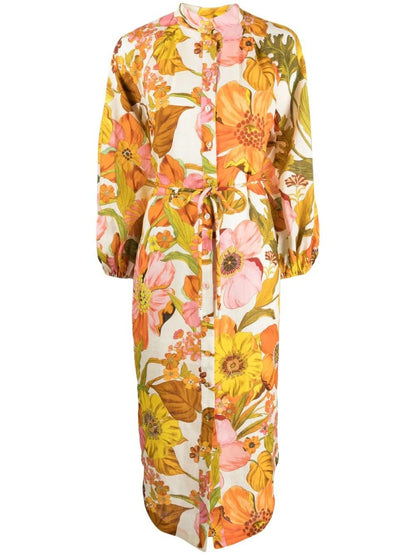 Silas Floral-Print Midi Dress