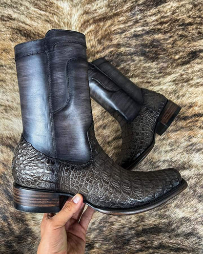 Handmade Crocodile Back Boots