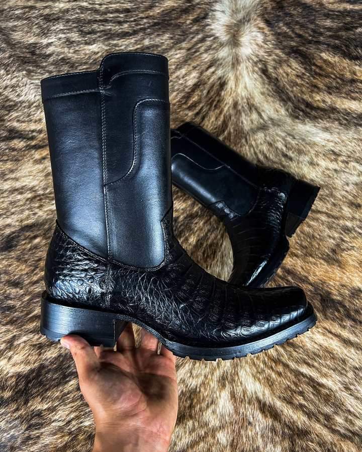 Handmade Crocodile Back Boots