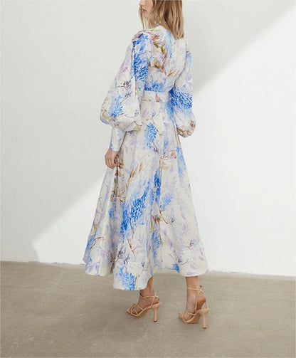 Beach Scenery Silhouette Print Dress