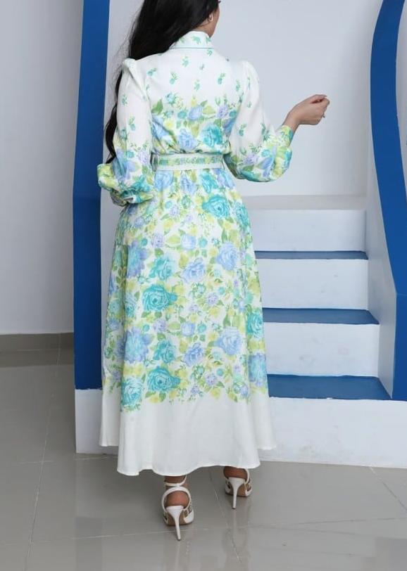 Raie Floral Linen Midi Dress