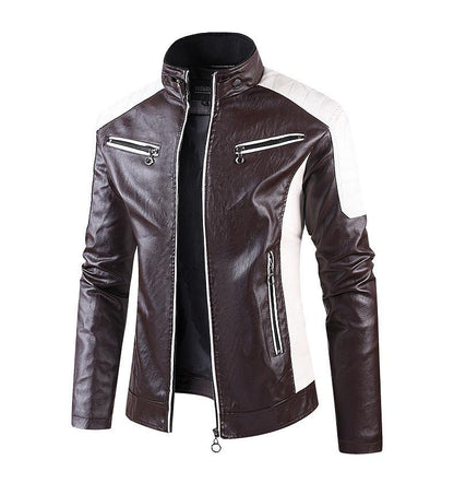 Stand Collar Rock Leather Jacket