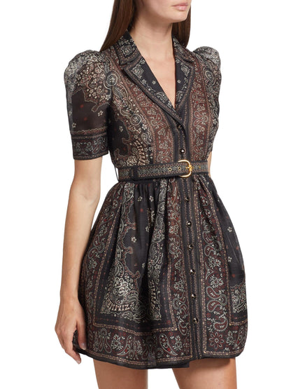 Black Paisley Shirt Dress