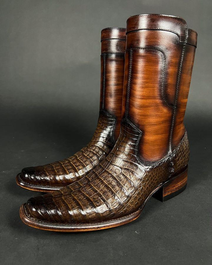 Handmade Crocodile Back Boots