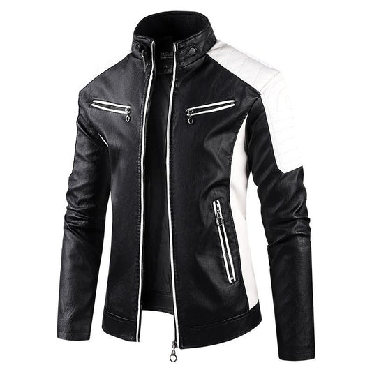 Stand Collar Rock Leather Jacket