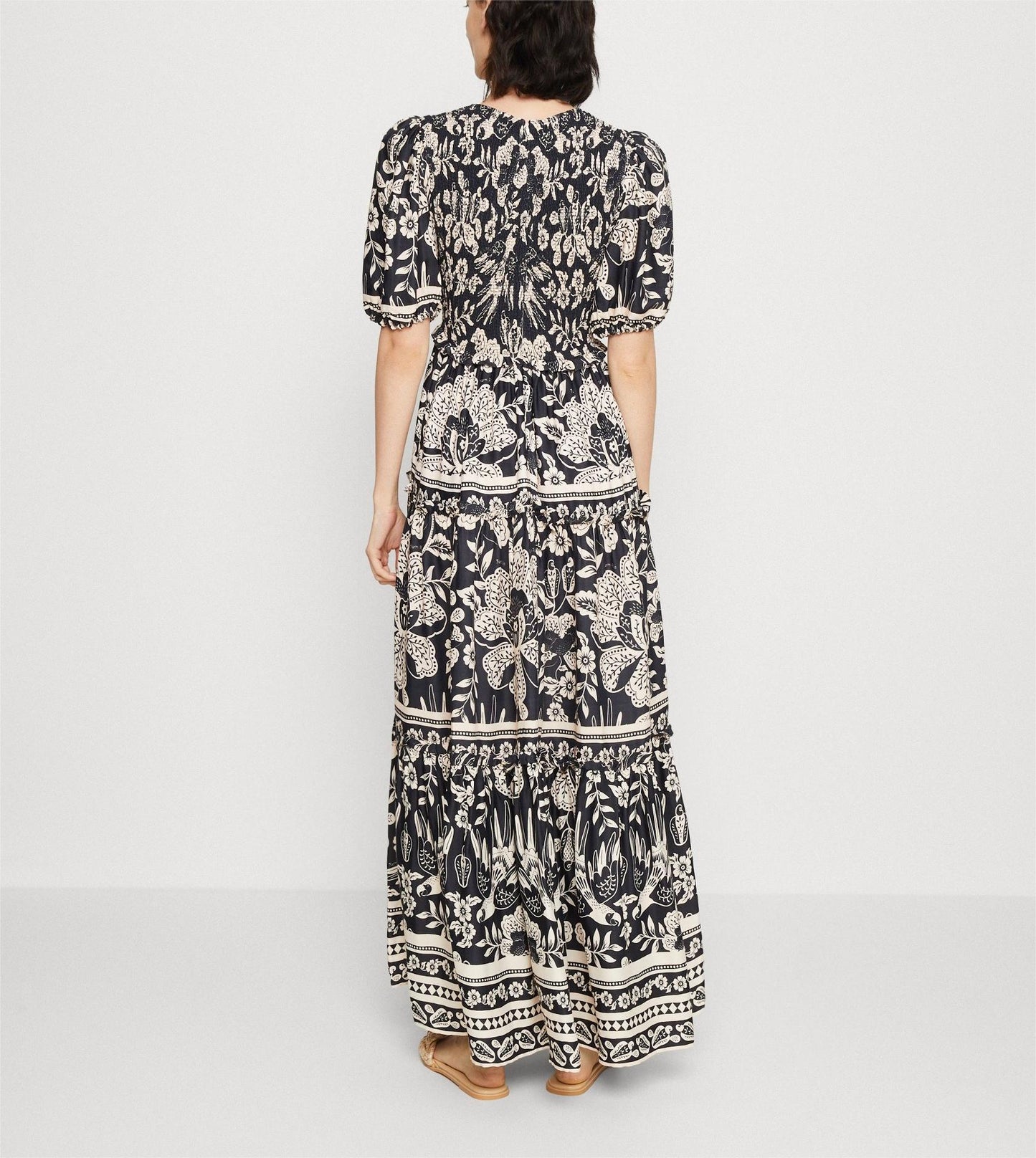 Crew Neck Floral Maxi Dress