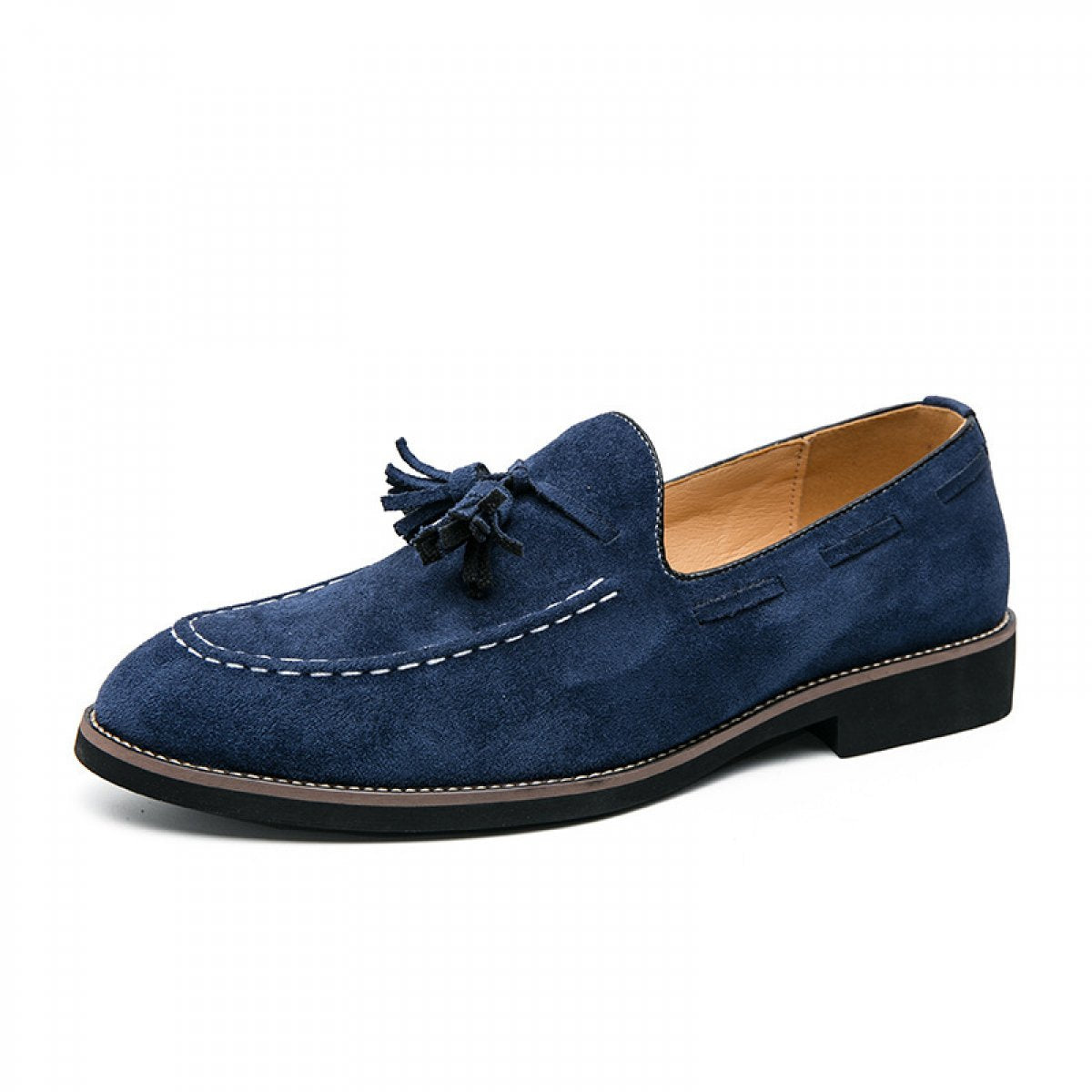 Suede One-Step Fringe Loafers