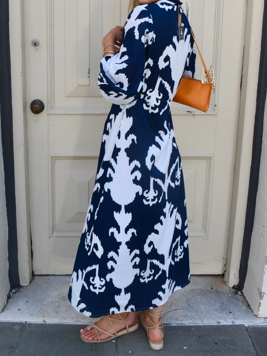 Button Up Printed Maxi Dress